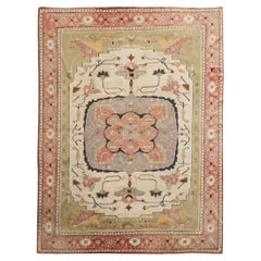 Tapis turc Oushak de style Art Nouveau 10' x 12'