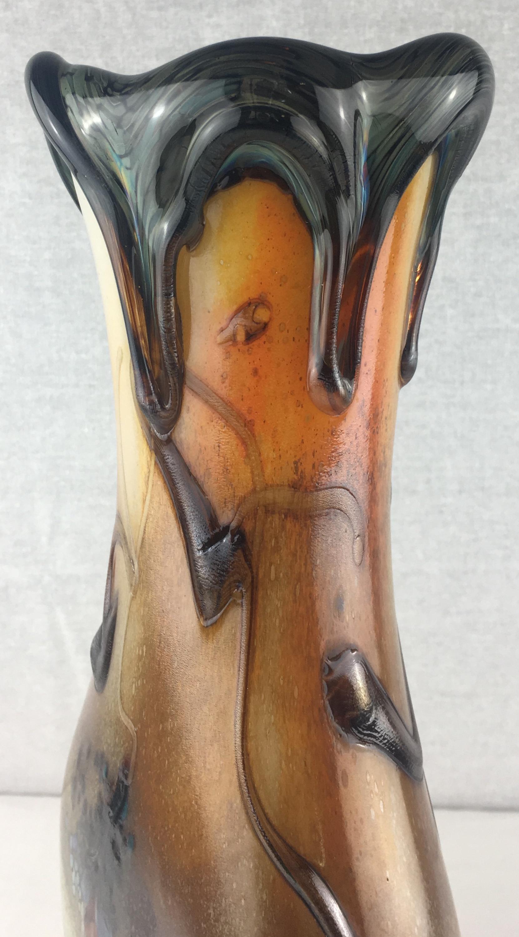 French Art Nouveau Style Vase signed Guyot and Aconito from Biot, France
