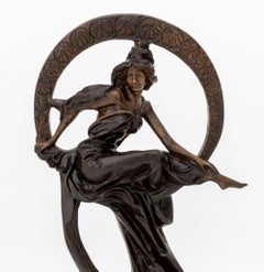 Jugendstil Venus auf dem Mond Bronze