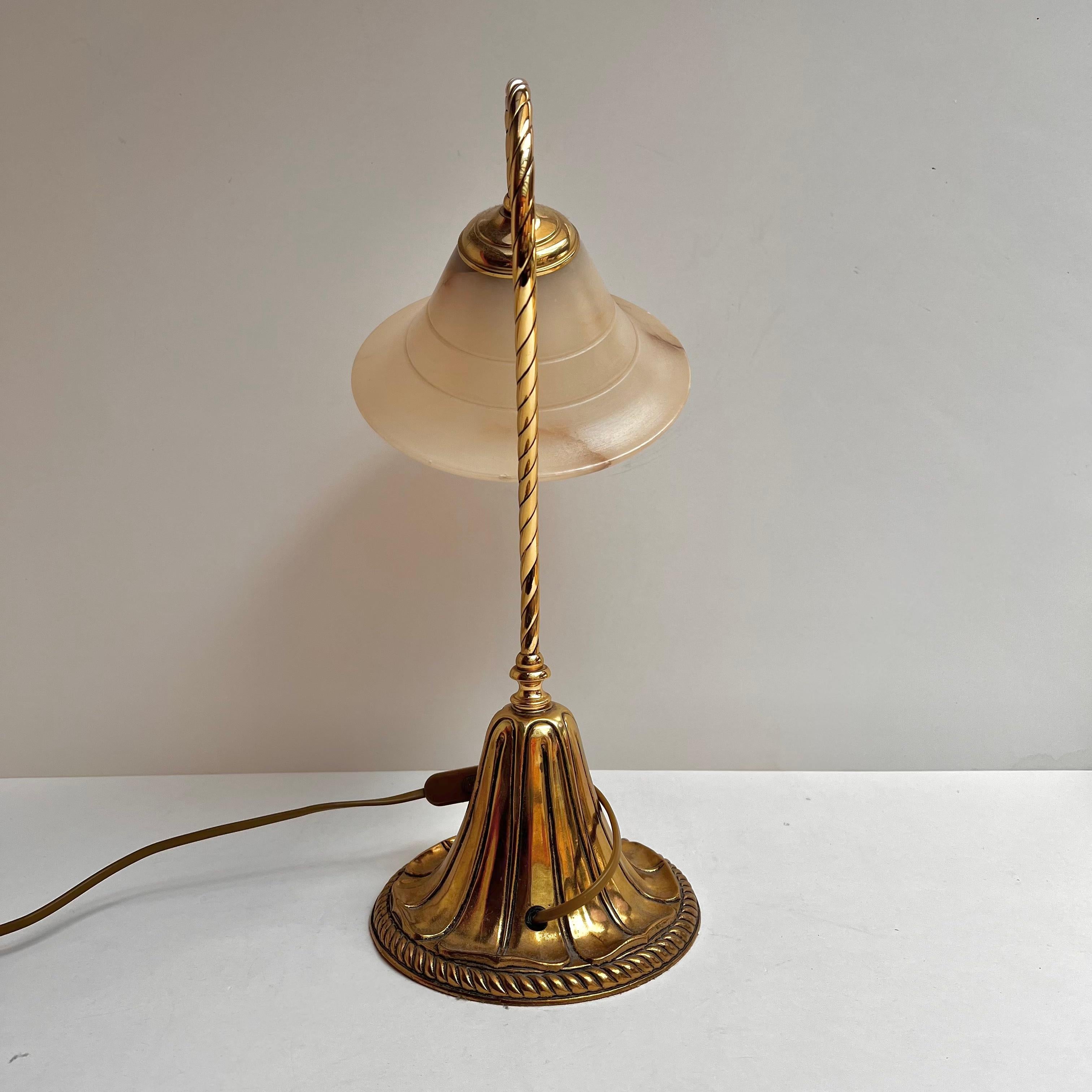 Art Nouveau Style Vintage Table Lamp from Bronceart Torrent, Spain, 1980 In Excellent Condition For Sale In Bastogne, BE