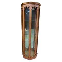 Art Nouveau Style Vitrine-Display-Cabinet in Hexagonal Shape