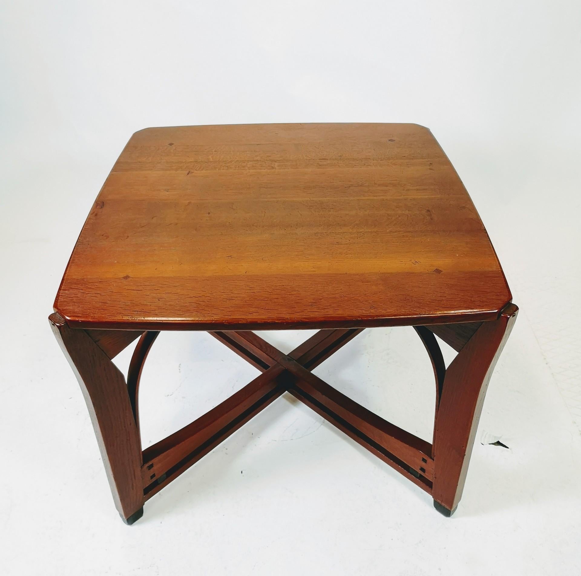 European Art Nouveau Style Wooden Coffee Table by Schuitema & Zonen