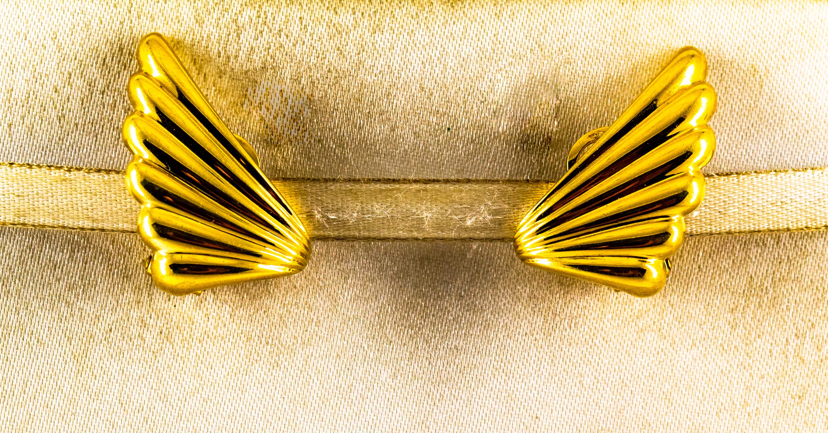Art Nouveau Style Yellow Gold Clip-On Dangle 