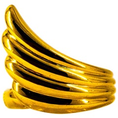 Vintage Art Nouveau Style Yellow Gold "Pomellato" Cocktail Ring