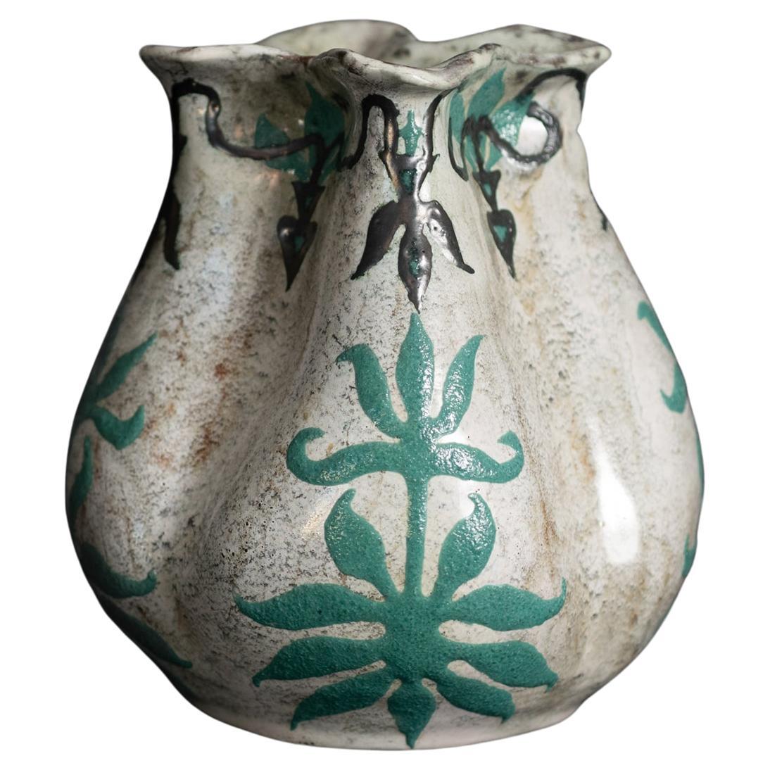Art Nouveau Stylized Tulip Vase by Henri-Leon Charles Robalbhen For Sale