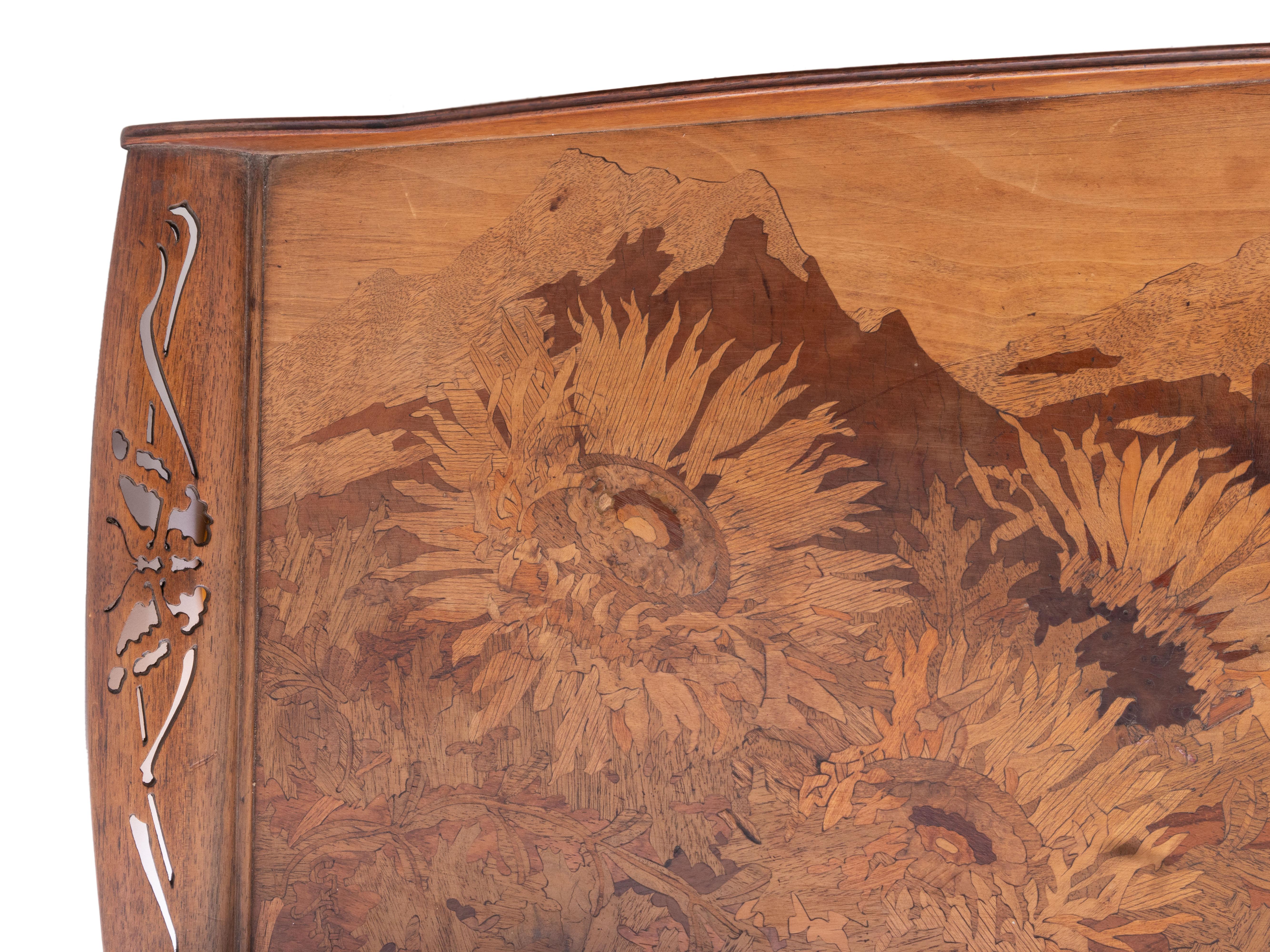 Plateau Art Nouveau Tournesol par Gallé, 20ème siècle en vente 1