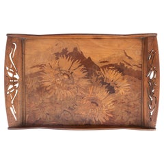 Art Nouveau Sunflower Tray by Gallé, 20th Century