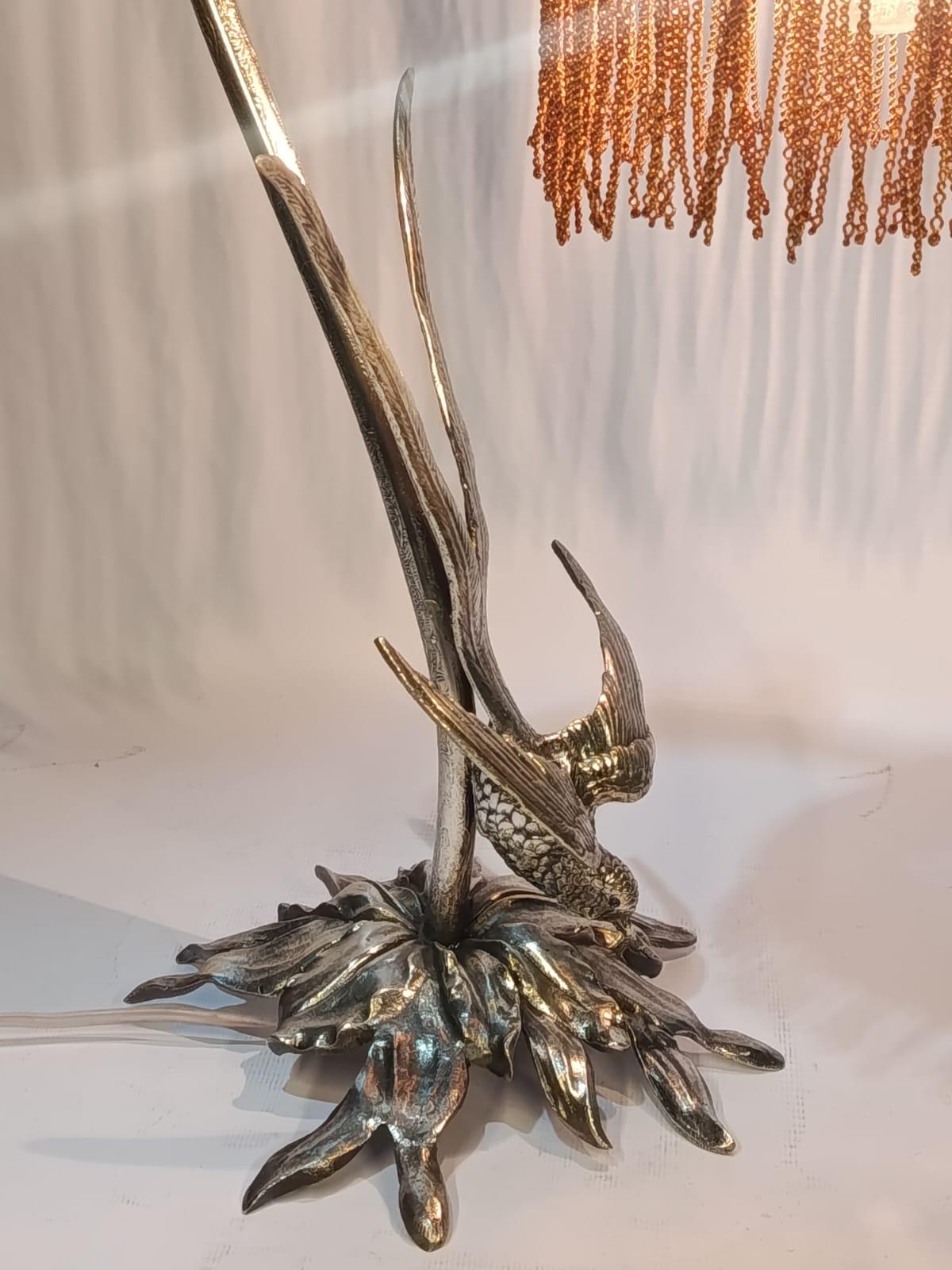 Austrian Art Nouveau Swallow Bird Table Lamp For Sale
