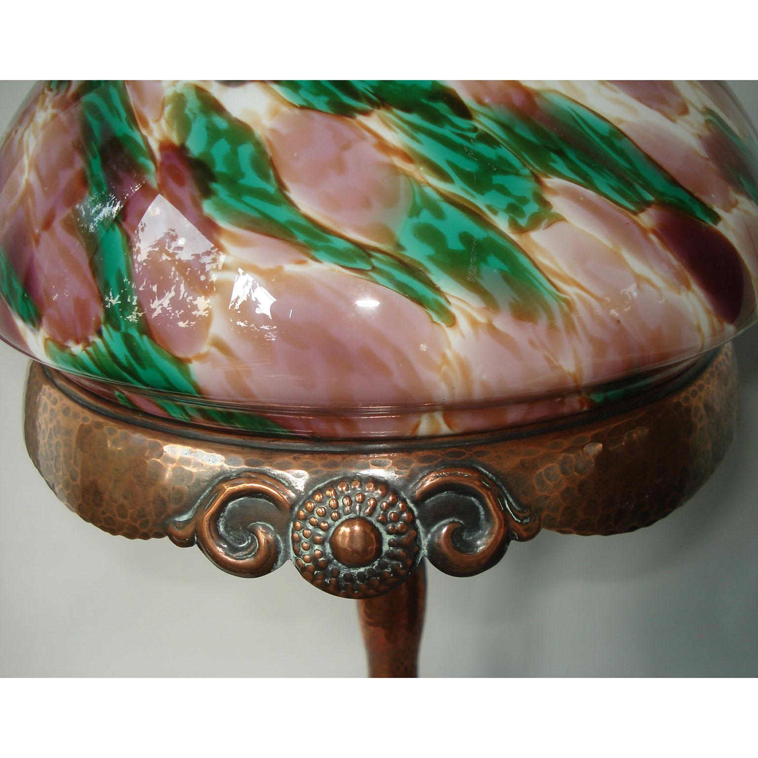 Art Nouveau Swedish Strindberg Hammered Copper Lamp 5
