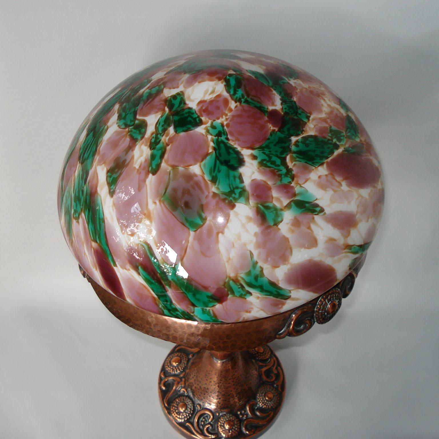 Art Nouveau Swedish Strindberg Hammered Copper Lamp 2