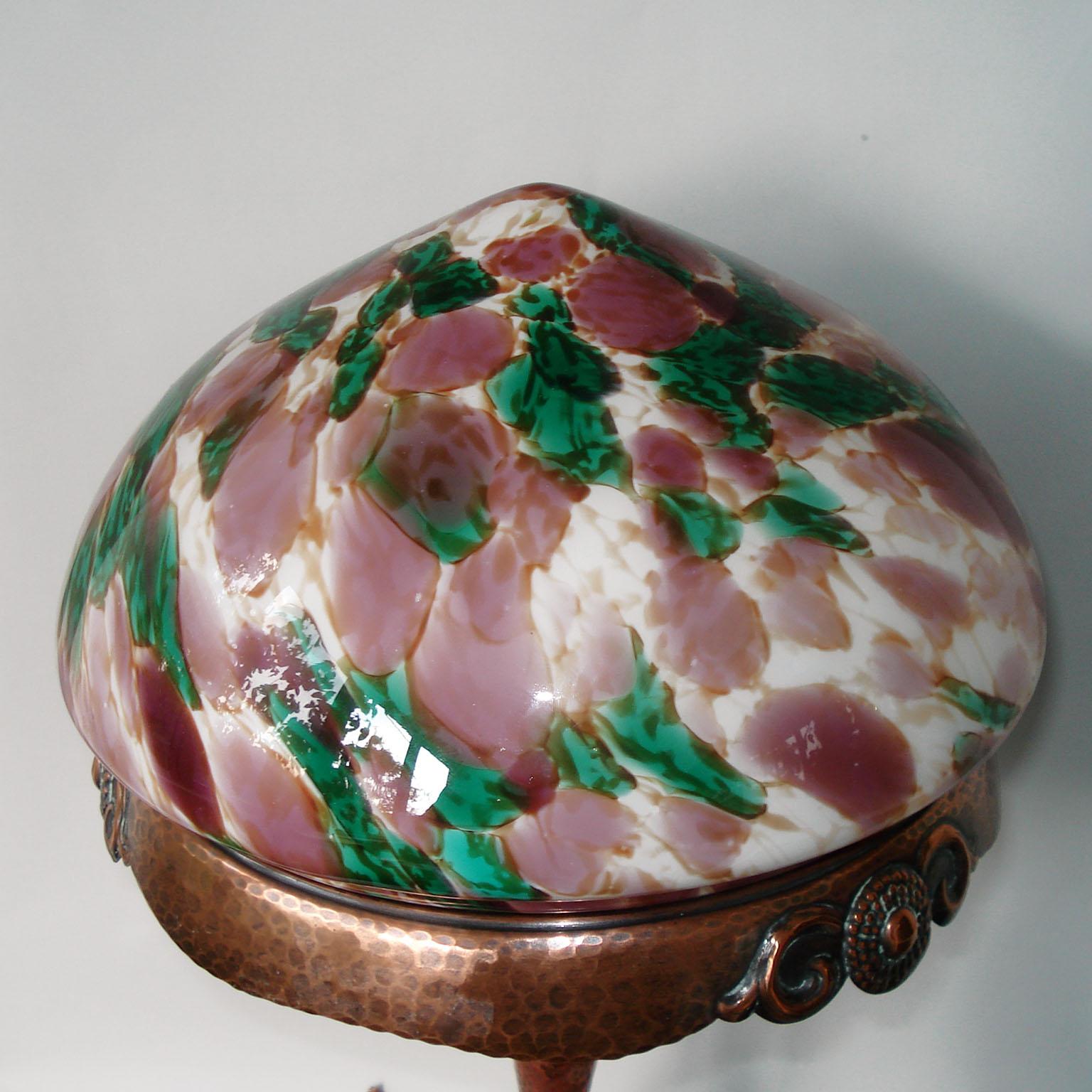 Art Nouveau Swedish Strindberg Hammered Copper Lamp 3
