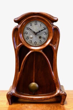 Jugendstil-Tischuhr von Christian Ferdinand Morawe, Gustav Becker Uhrwerk