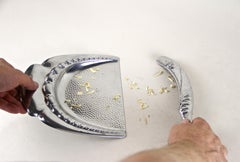 Art Nouveau Table Dust Pan and Brush Set, Nickel Plated, Austria, circa 1915