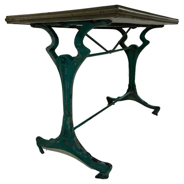 Art Nouveau Table, Enameled Cast Iron and Onyx In Good Condition For Sale In Brussels, BE