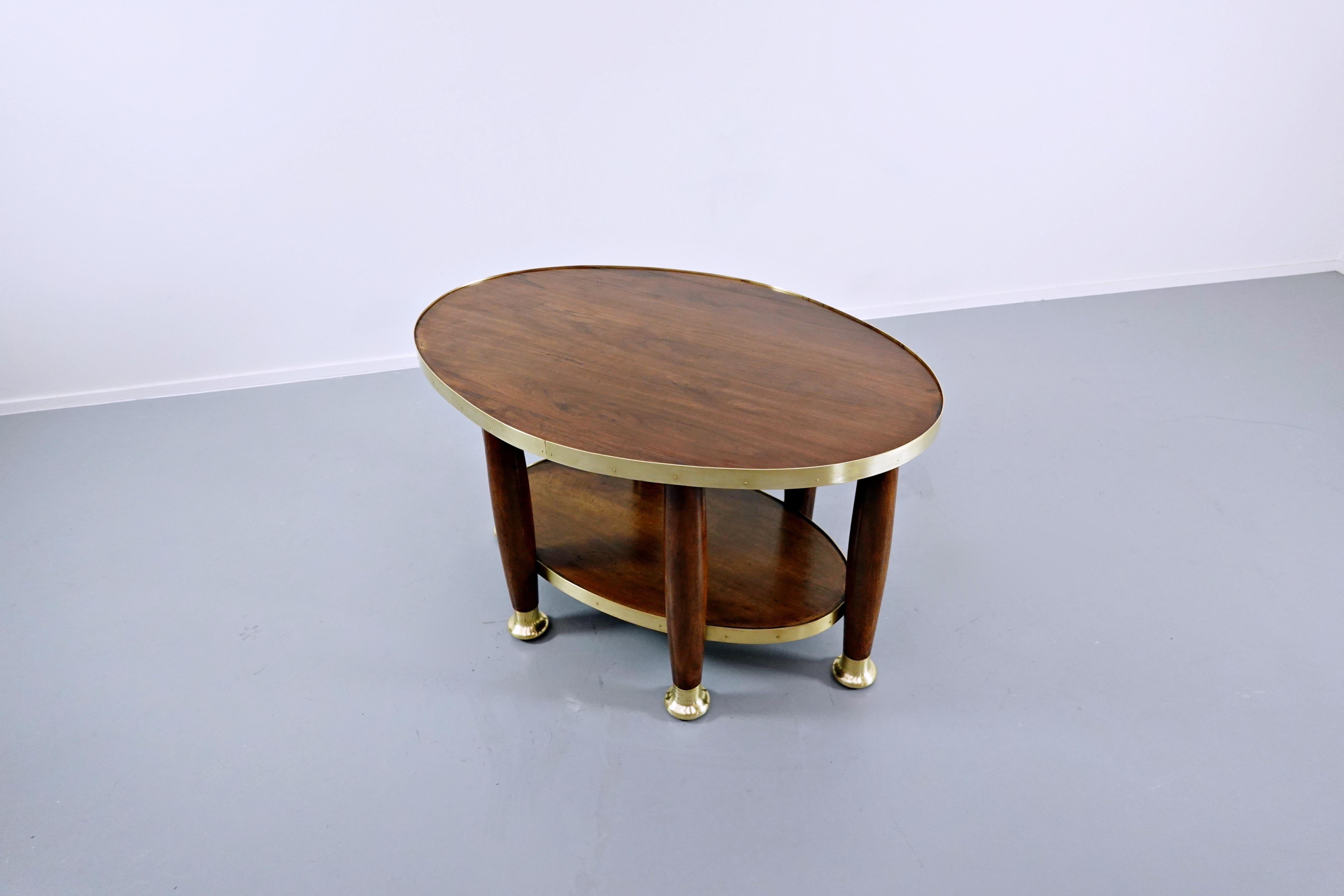 Art Nouveau Table in the Style of Adolf Loos, Wood and Brass, circa 1910 For Sale 6