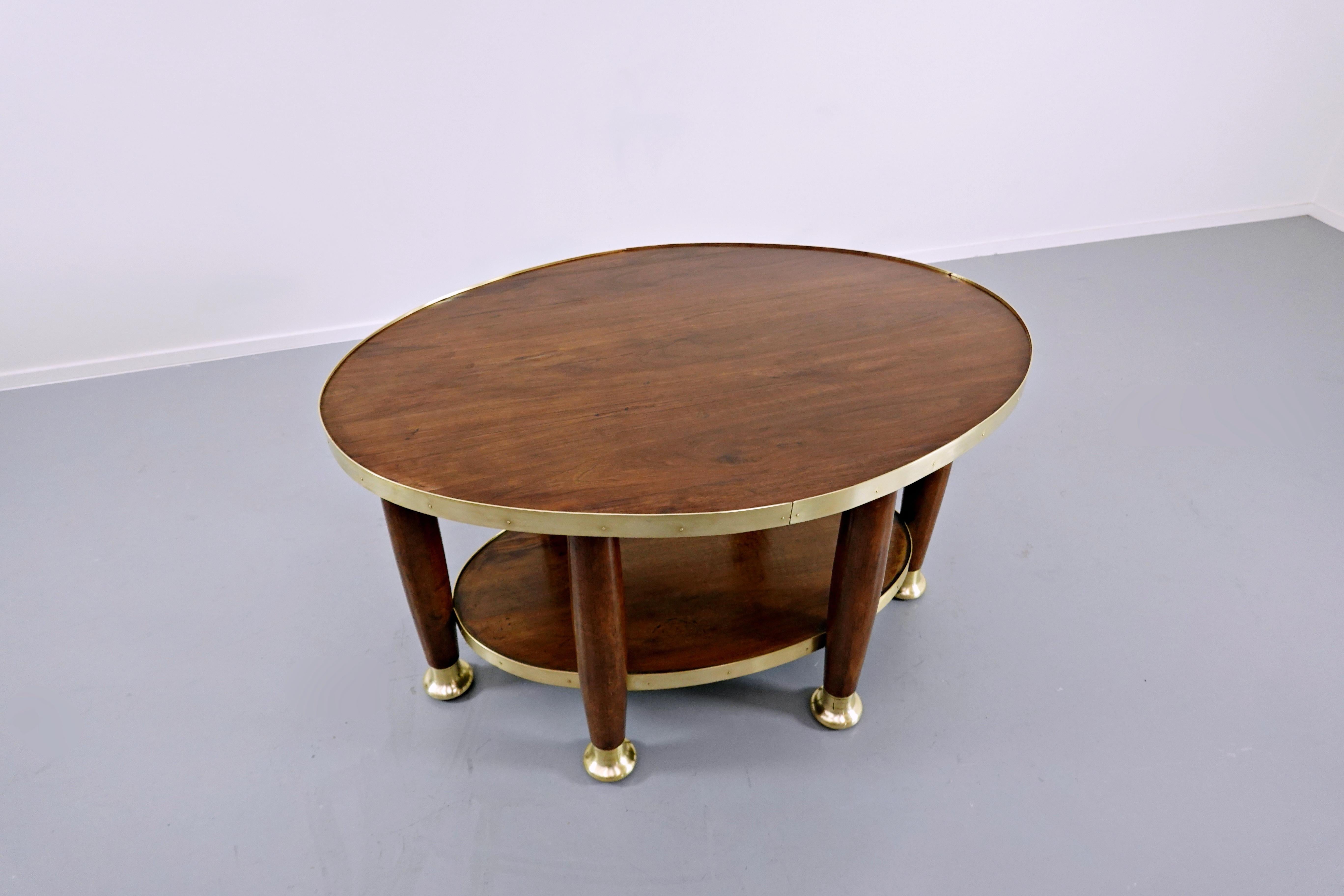 Art Nouveau Table in the Style of Adolf Loos, Wood and Brass, circa 1910 For Sale 5