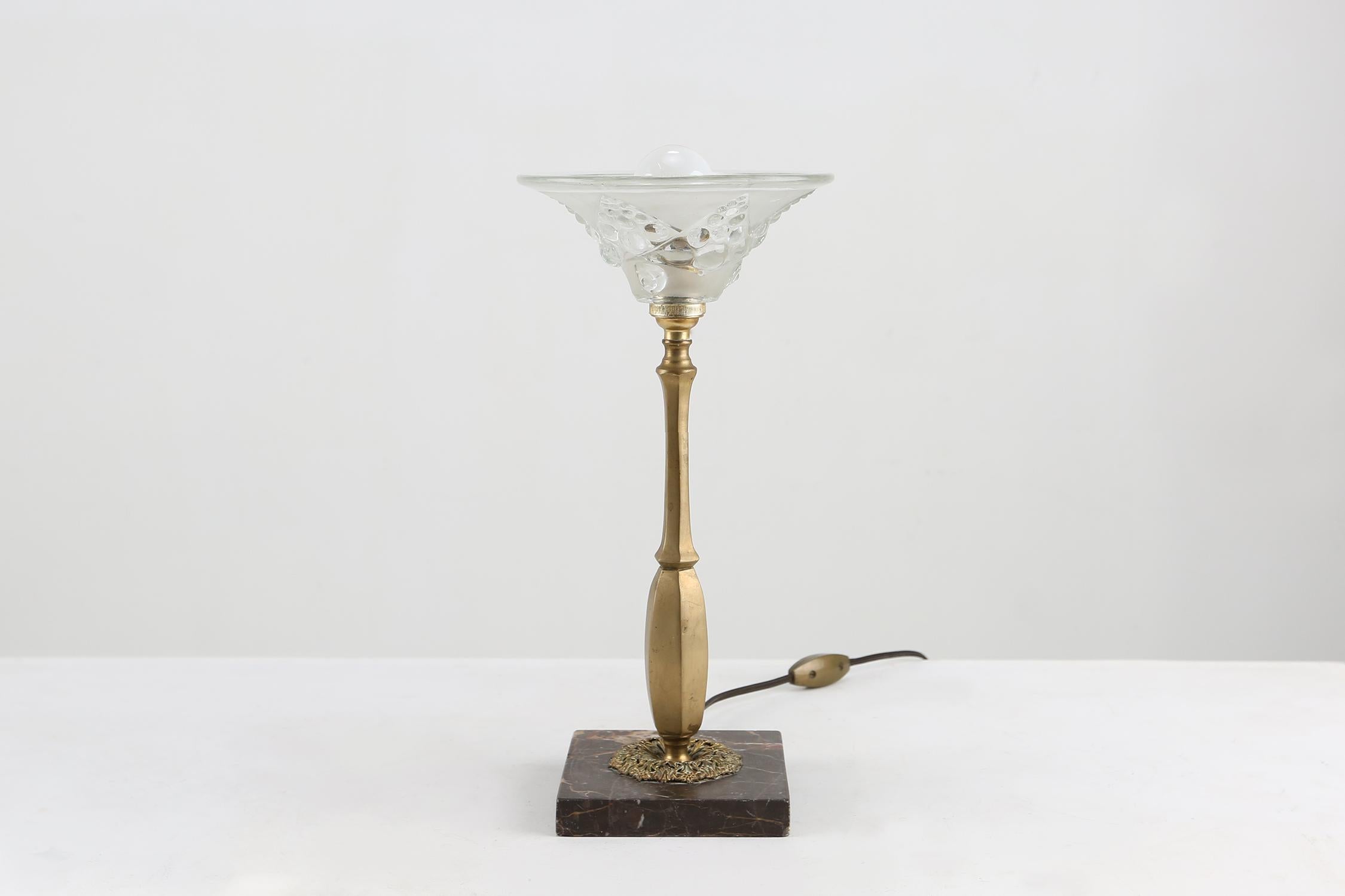 Brass Art Nouveau Table Lamp, 1920 For Sale