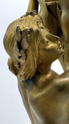 Art Nouveau Table Lamp by Eugène Lelièvre for Susse Frères – Gilt Bronze & Onyx