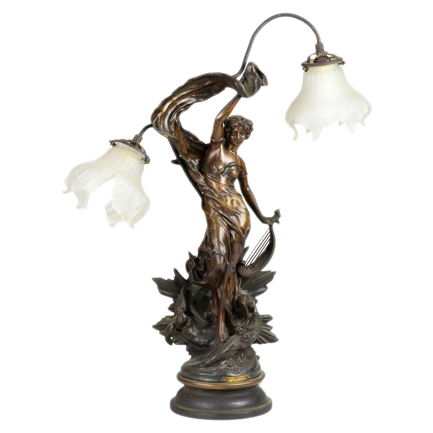 Art Nouveau Table Lamp by Julien Causse, 1889