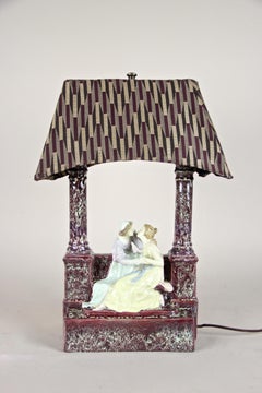 Art Nouveau Table Lamp by Wiener Kunstkeramische Werkstätte, Vienna circa 1915