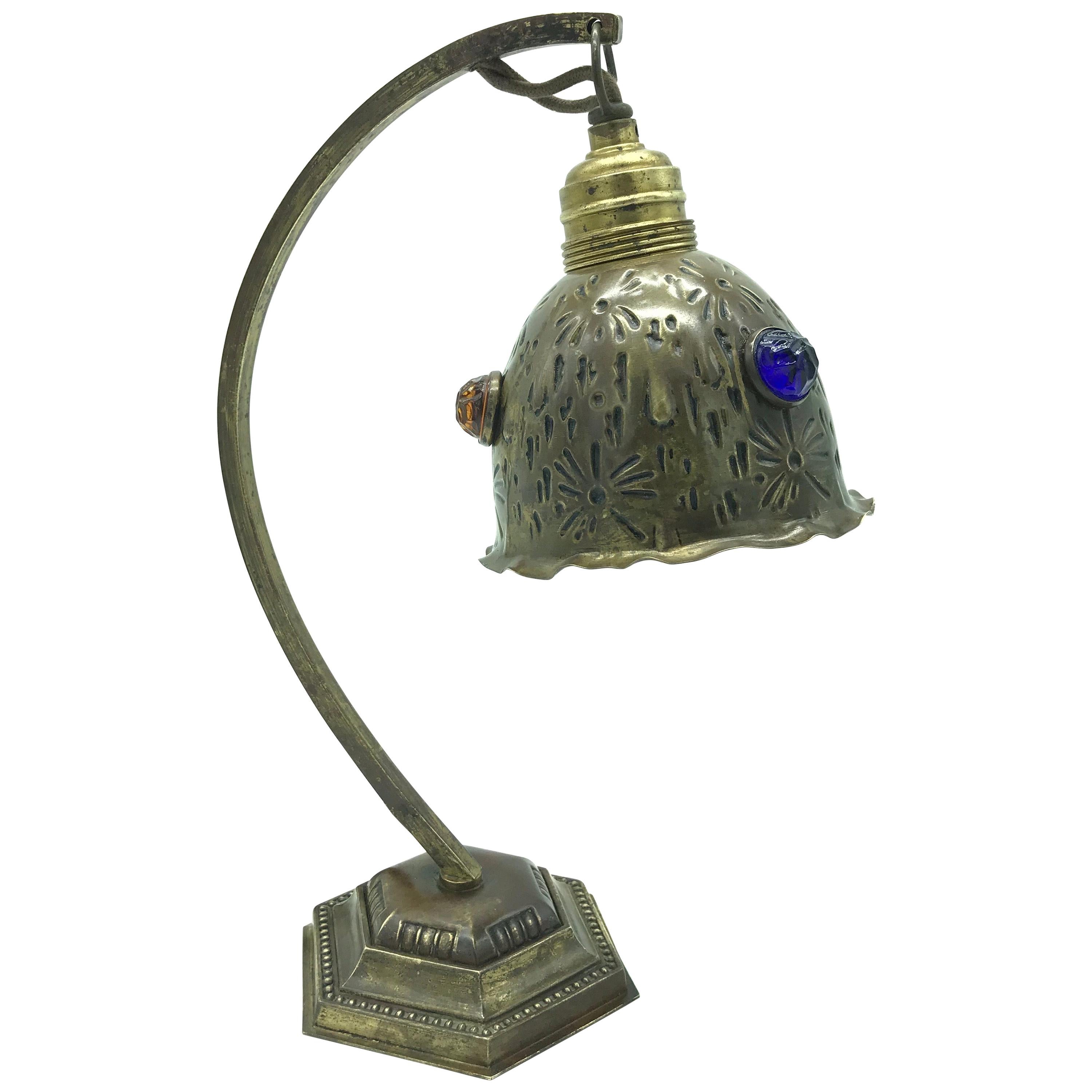 Art Nouveau Table Lamp from the 1920s in Copper and Brass