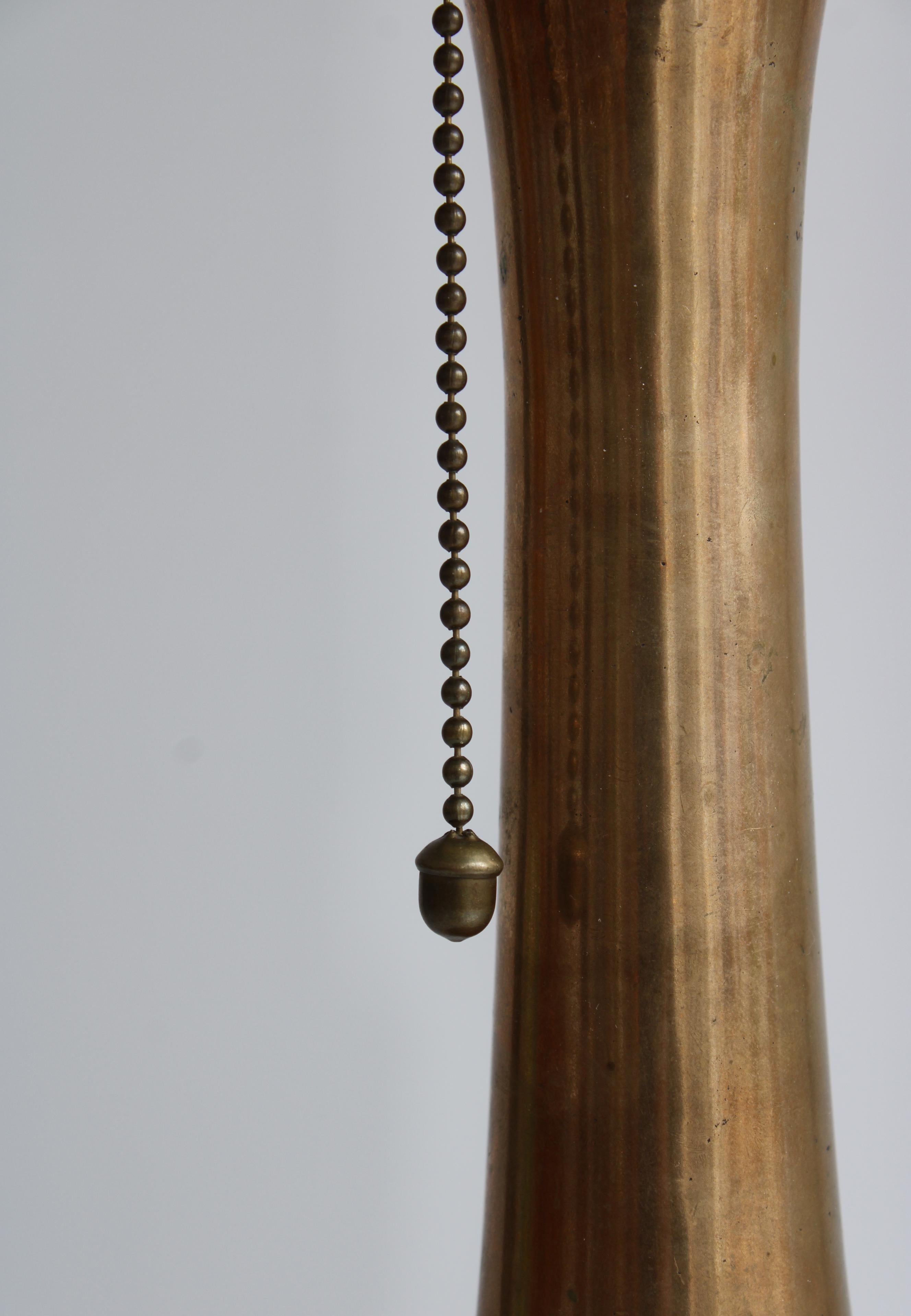 Art Nouveau Table Lamp in Brass with Floral Motifs, Mogens Ballin, 1919, Denmark 3