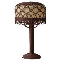 Art Nouveau Table Lamp in Rattan by Lund & Lawerentz, Denmark, 1930s