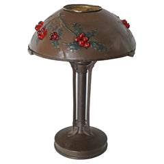 Jugendstil-Tischlampe in Form eines Pilzes  Mit Holly-Pflanzgefäß
