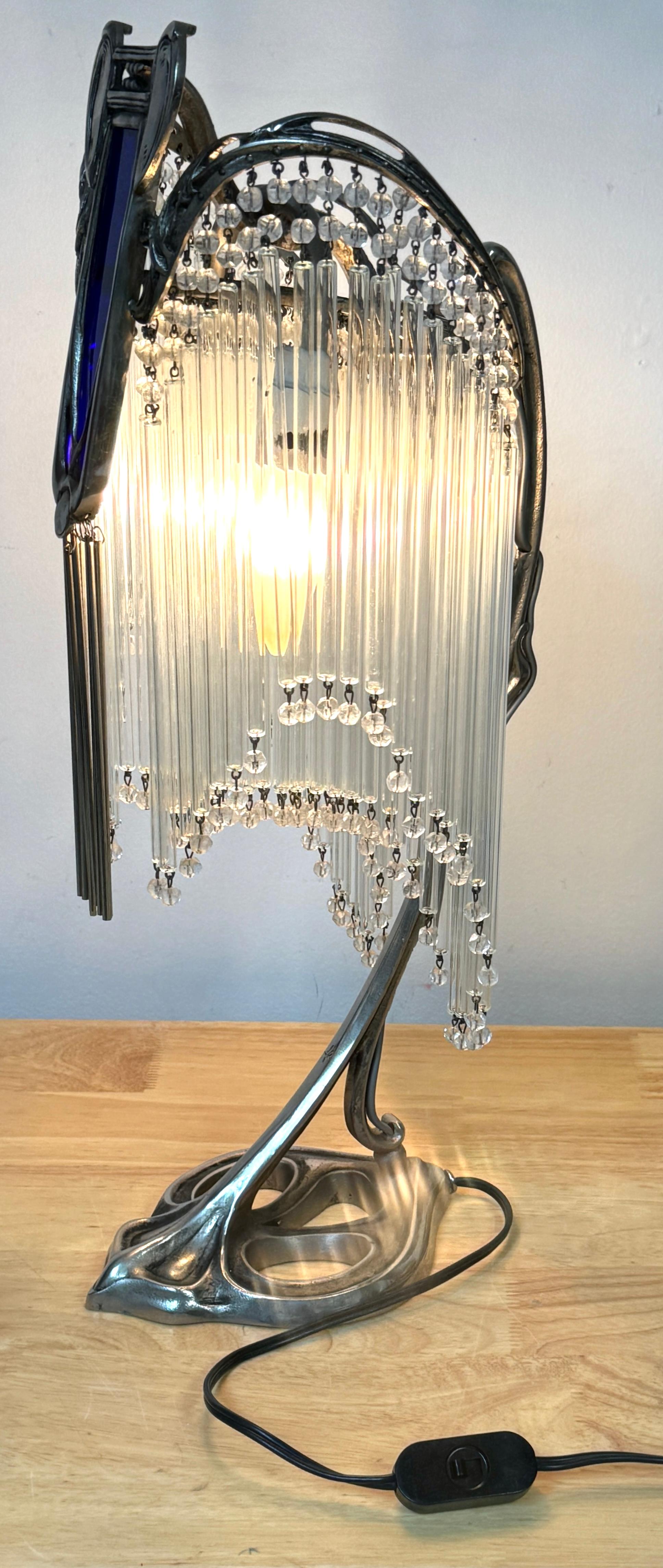 Lampe de table Art Nouveau dans le style de Hector Guimard, réparée 6