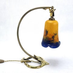 Art Nouveau Table Lamp, Pate De Verre Glass, 1900s