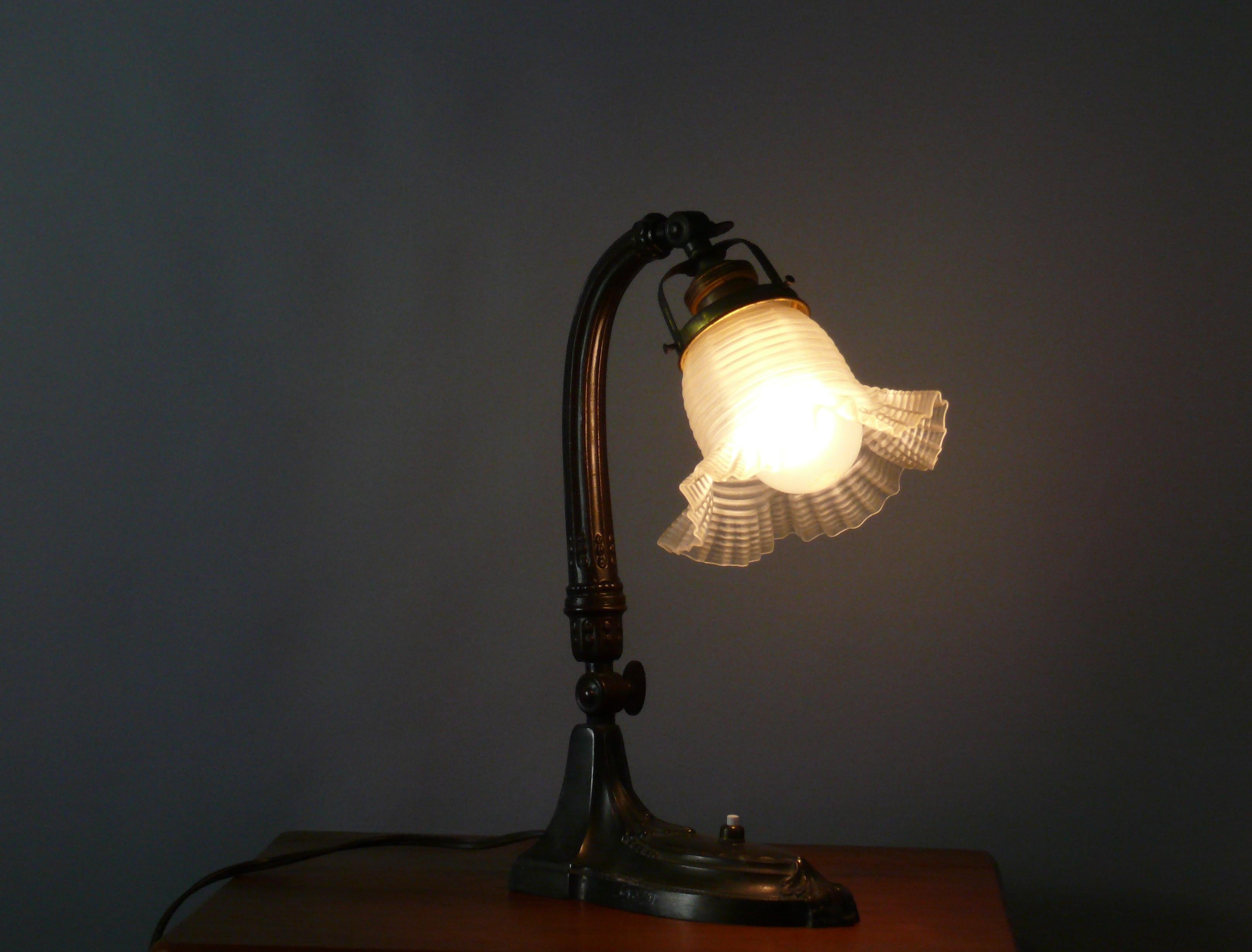 Jugendstil Tischlampe / Klavierlampe im Angebot 4