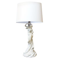 Art Nouveau Table Lamp Porcelain Figure Schierholz Style Meissen, Germany 1910