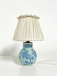 Art Nouveau Table Lamp, Sgraffito, Josef Ekberg for Gustavsberg -1921