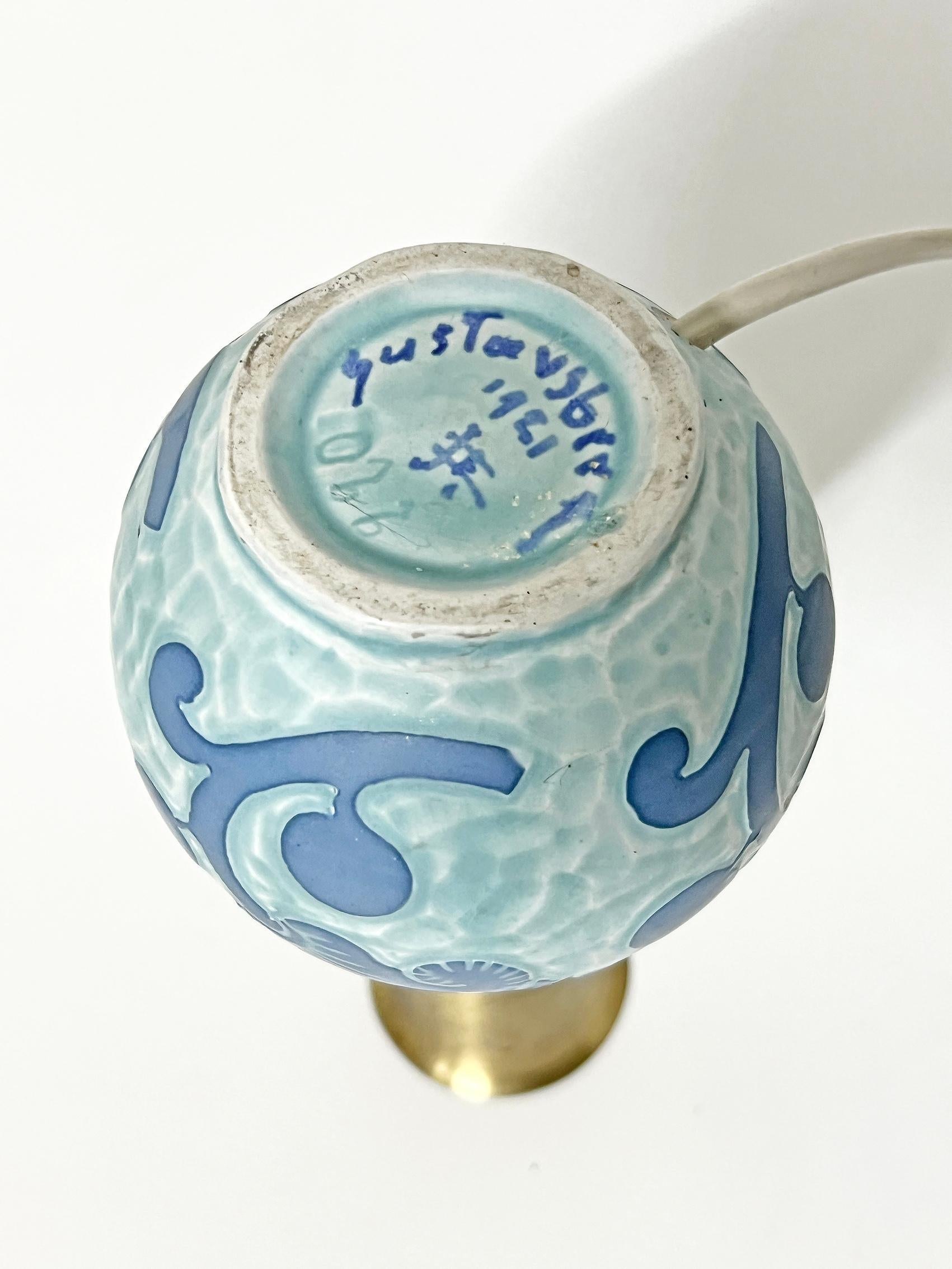  Jugendstil-Tischlampe, Sgraffito, Josef Ekberg für Gustavsberg -1921 (Keramik) im Angebot