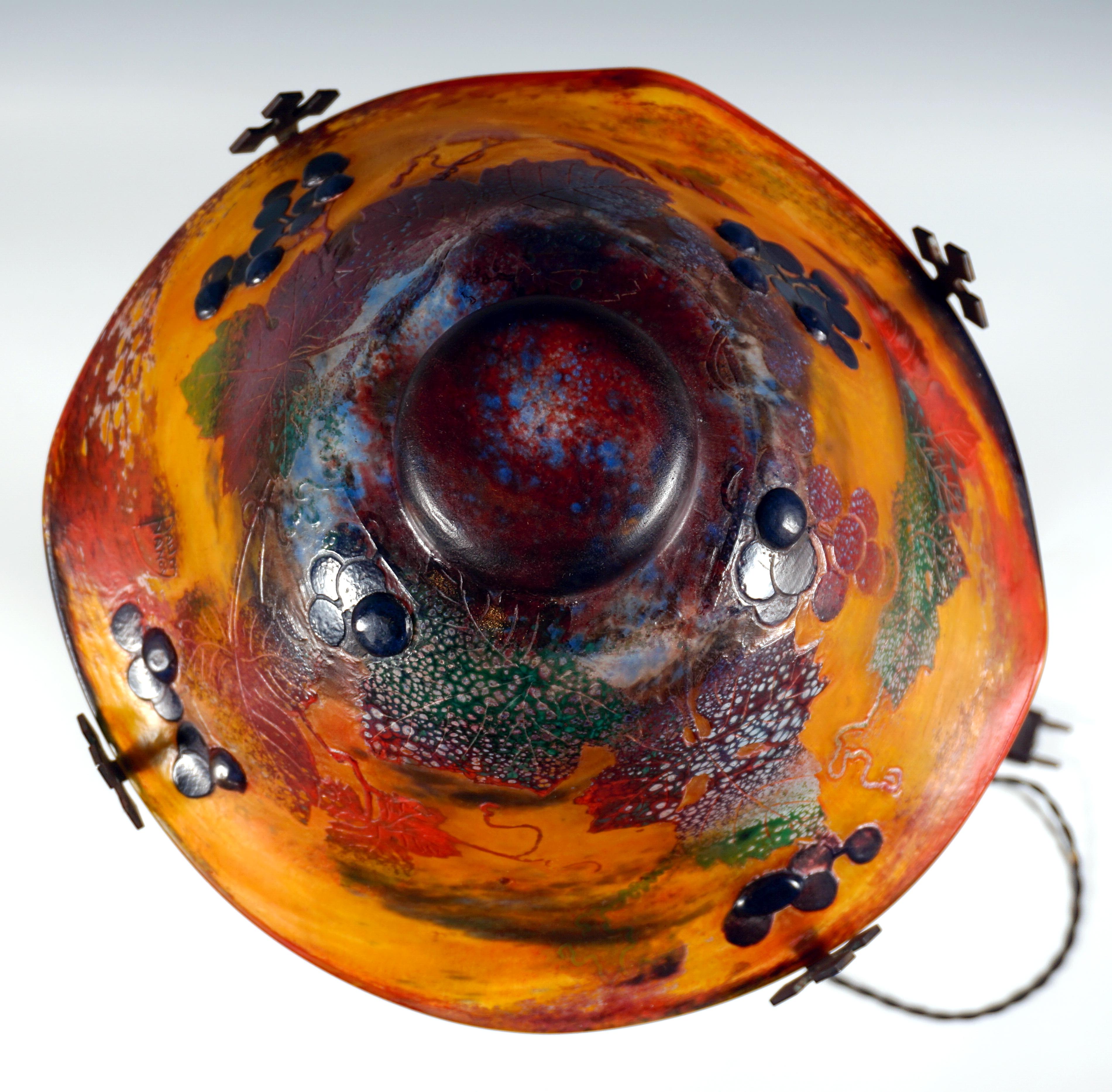 Lampada da tavolo Art Nouveau 'Vignes Et Escargots', Daum Nancy, Francia, Circa 1905 in vendita 5