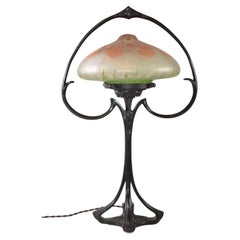 Lampe de table Art Nouveau avec abat-jour Daum Nancy, vers 1900 France