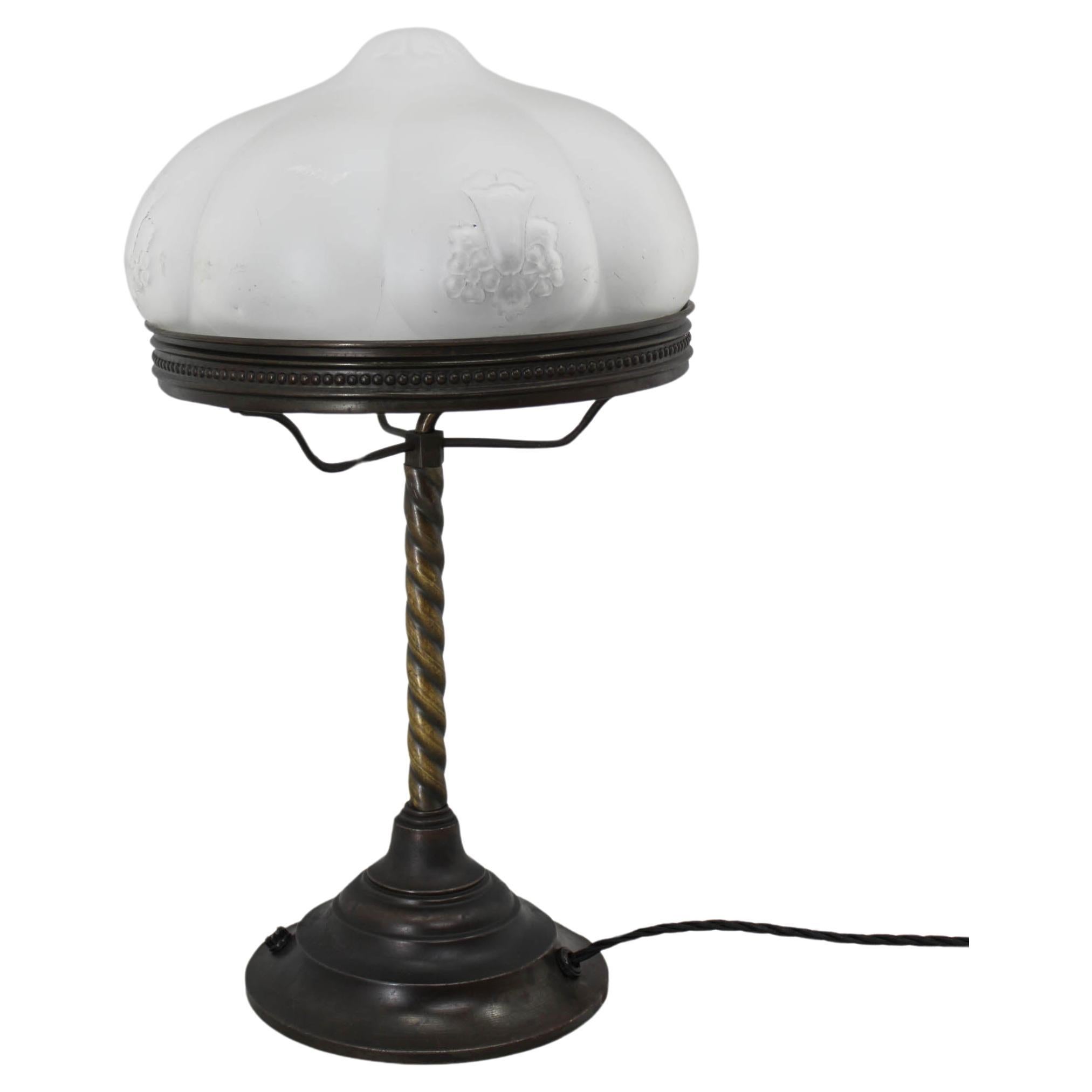 Art Nouveau Table Lamp with Floral Motive, 1920s For Sale