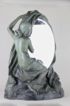 Art Nouveau Table Mirror by Goldscheider Vienna, Austria, circa 1900