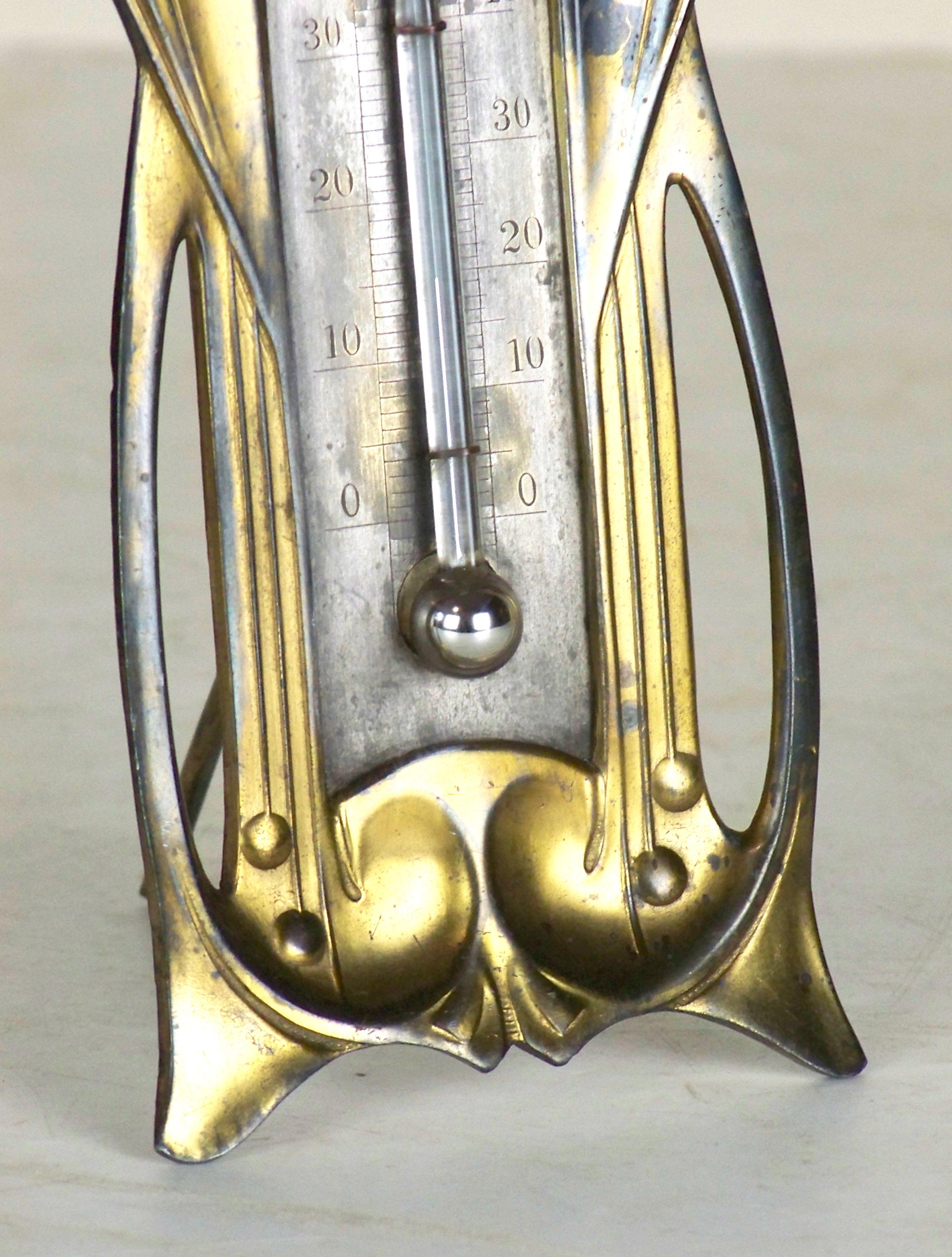 Art Nouveau Table Thermometer In Good Condition In Praha, CZ