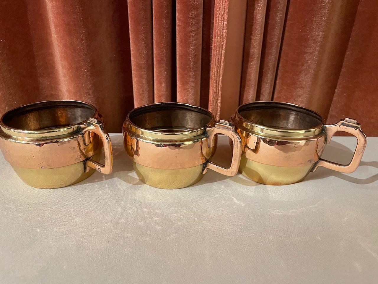 Art Nouveau Tea/Coffee Service in Copper and Brass 9 Pieces with Stand 5