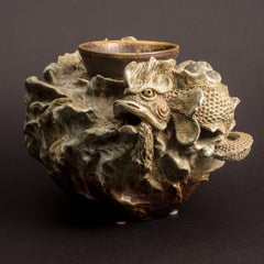 Jugendstil-Vase „ Tempestuous Sea“ mit stilisiertem Fisch von Theo Perrot