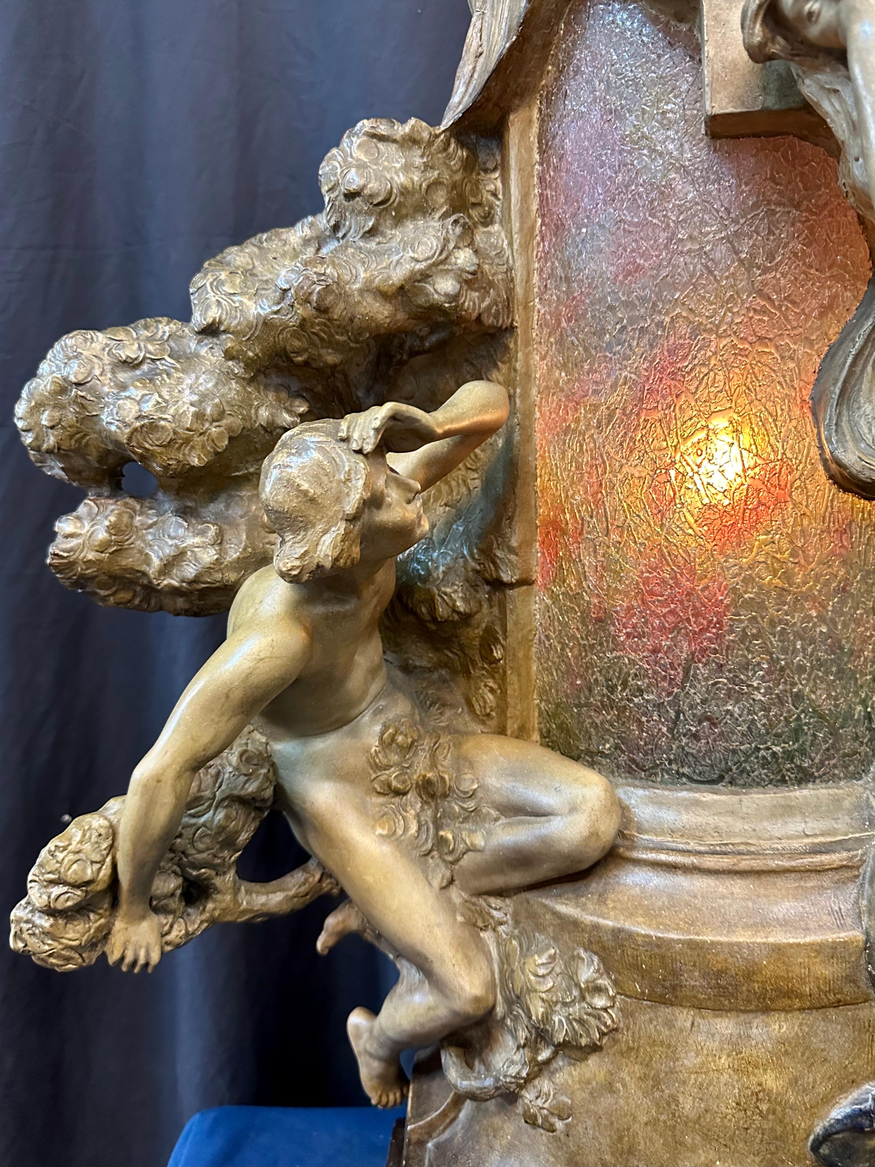 Hand-Carved Art Nouveau Terra Cotta Statue by Goldscheider  For Sale