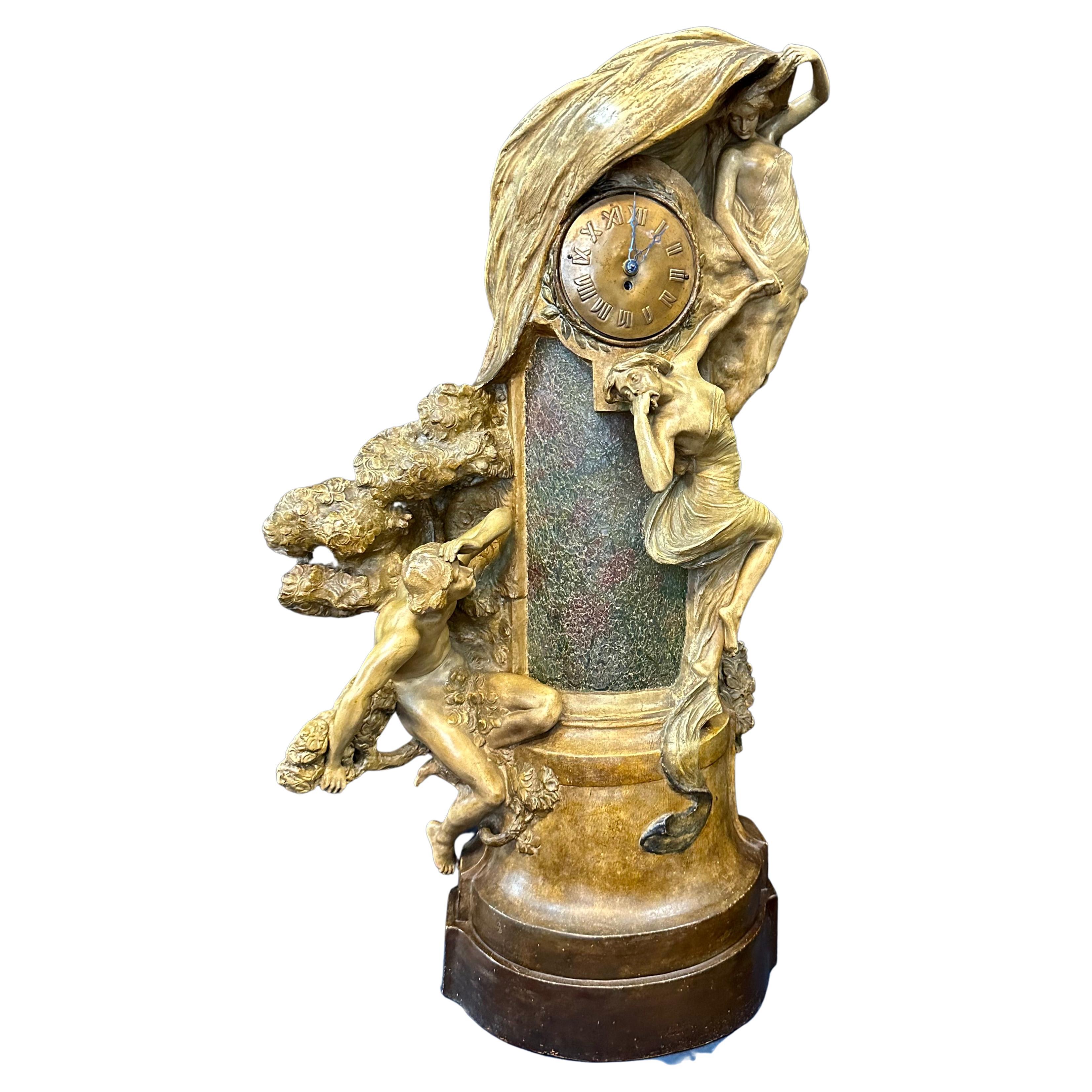 Art Nouveau Terra Cotta Statue by Goldscheider  For Sale