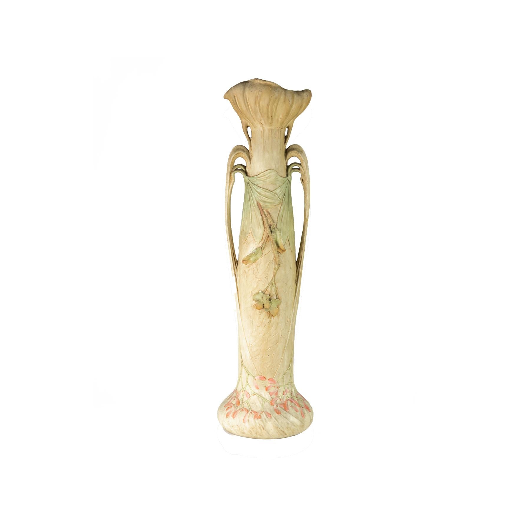 Austrian Art Nouveau terracotta vase by Friedrich Goldscheider  For Sale