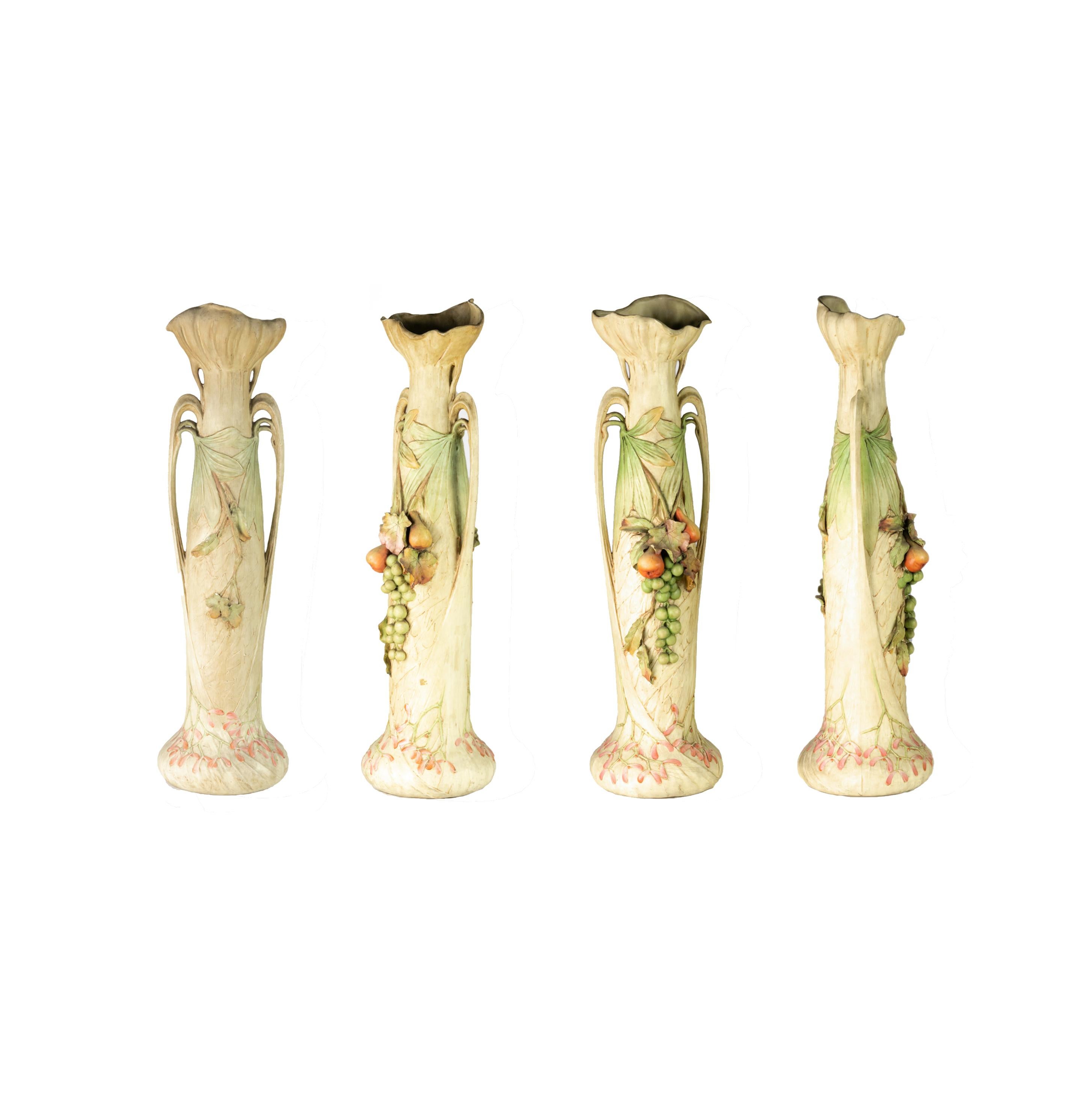 Patinated Art Nouveau terracotta vase by Friedrich Goldscheider  For Sale