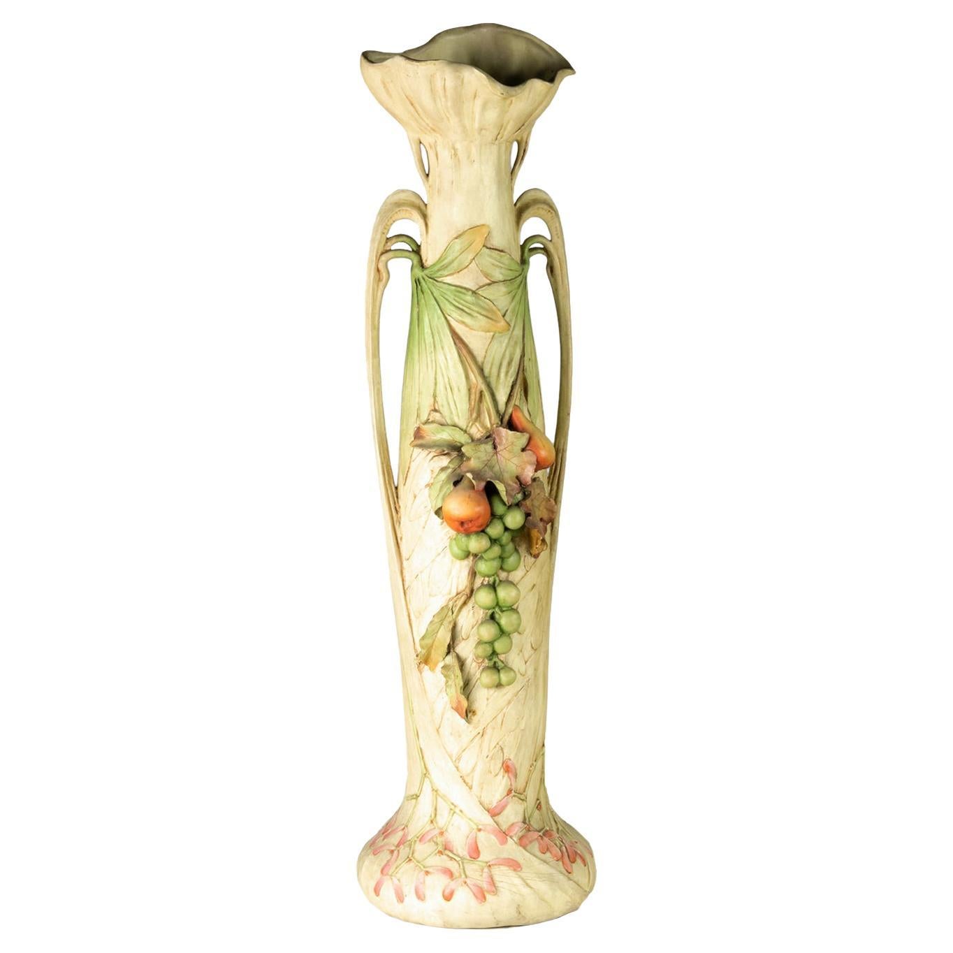 Art Nouveau terracotta vase by Friedrich Goldscheider  For Sale