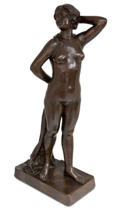 Art Nouveau "The Bather" Patinated Bronze