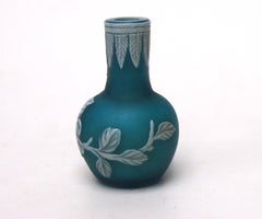 Art Nouveau Thomas Webbs  & Sons Wheel Carved Cameo Miniature Glass vase c1880