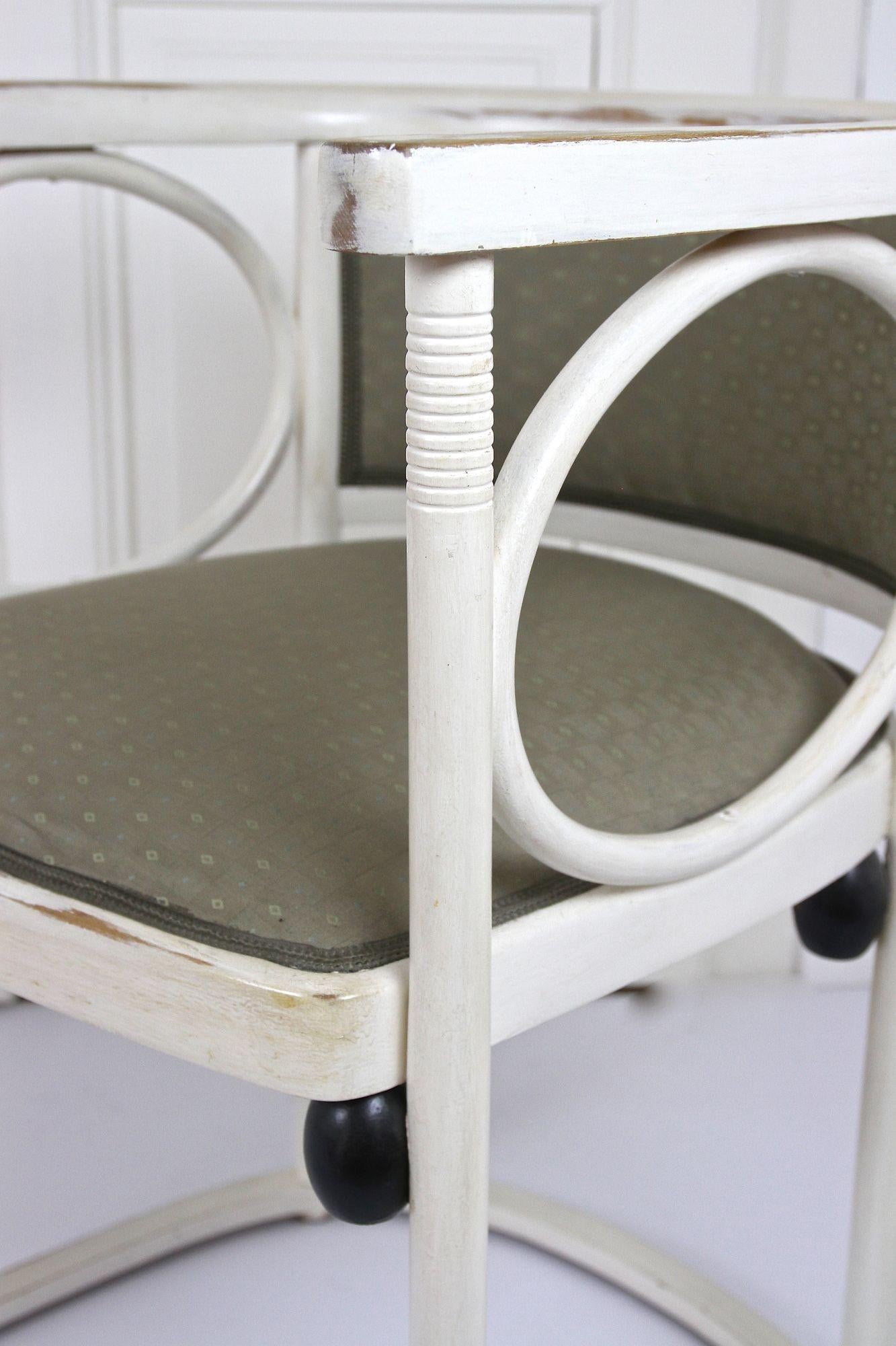 Art Nouveau Thonet Armchairs by Josef Hoffmann, White Lacquered, AT ca. 1905 For Sale 8