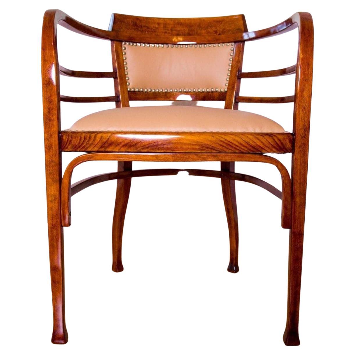 Art Nouveau Thonet Chairs and Bench by Otto Wagner, Austria 1900’s, Set of 3